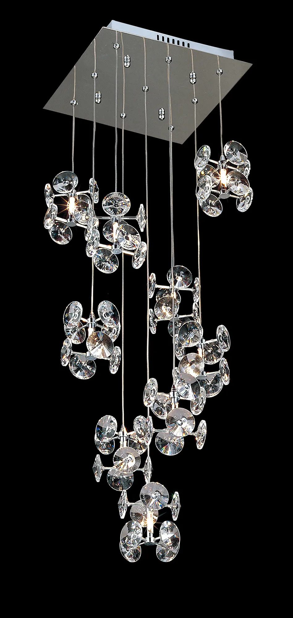 Nico Crystal Ceiling Lights Diyas Multiple Crystal Pendants Nico Crystal Ceiling Lights Diyas Multiple Crystal Pendants
